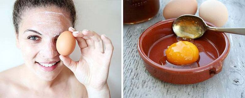 Mascarilla de huevo para el rejuvenecimiento de la piel. 