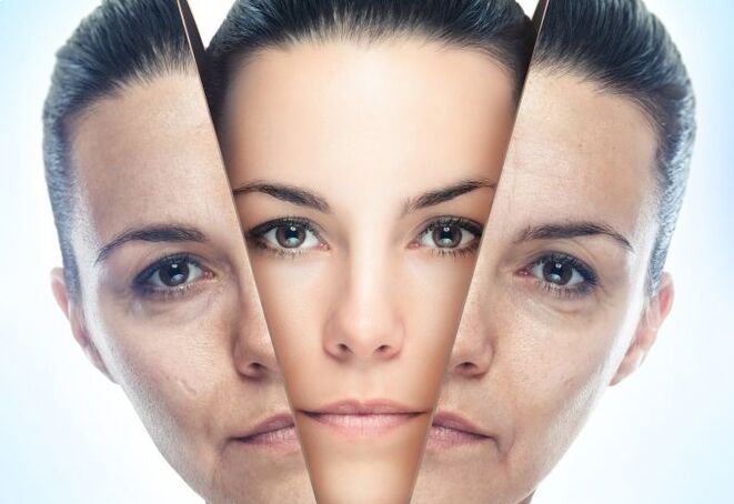 El proceso de eliminación de cambios relacionados con la edad en la piel del rostro. 
